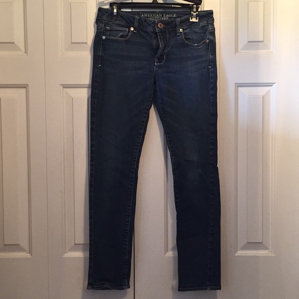 American Eagle med blue skinny jeans size8